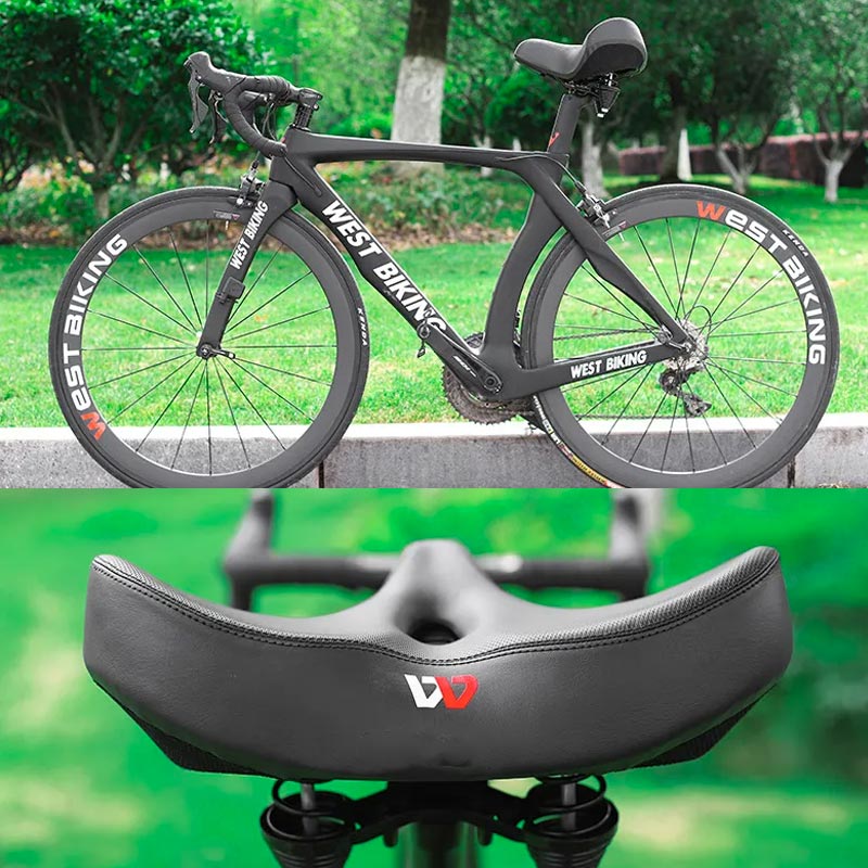 Ergonomisk cykelsadel | Extra bred sadel mot sadelsmärta