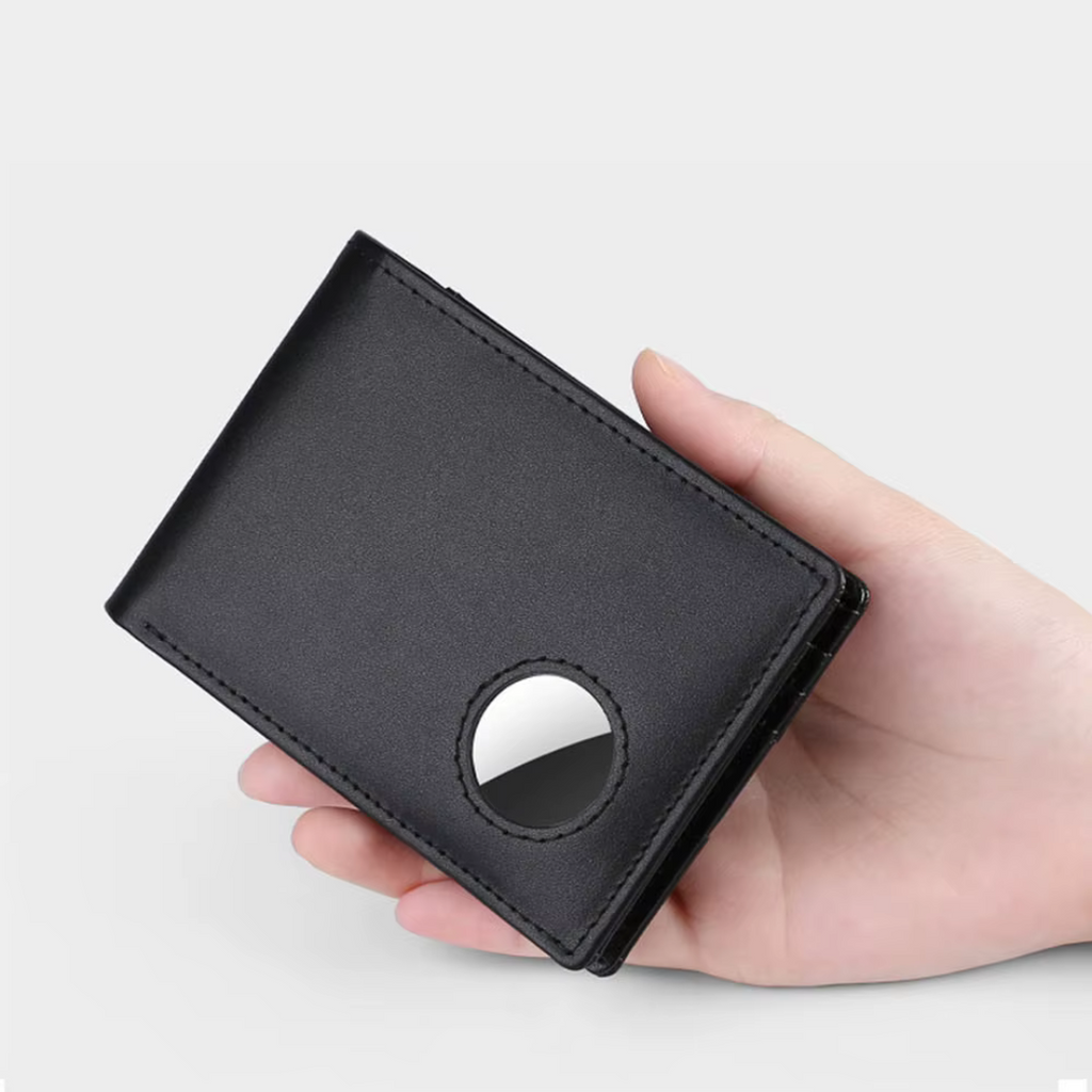 SecureWallet Svart | Stilren Herrplånbok med AirTag-plats