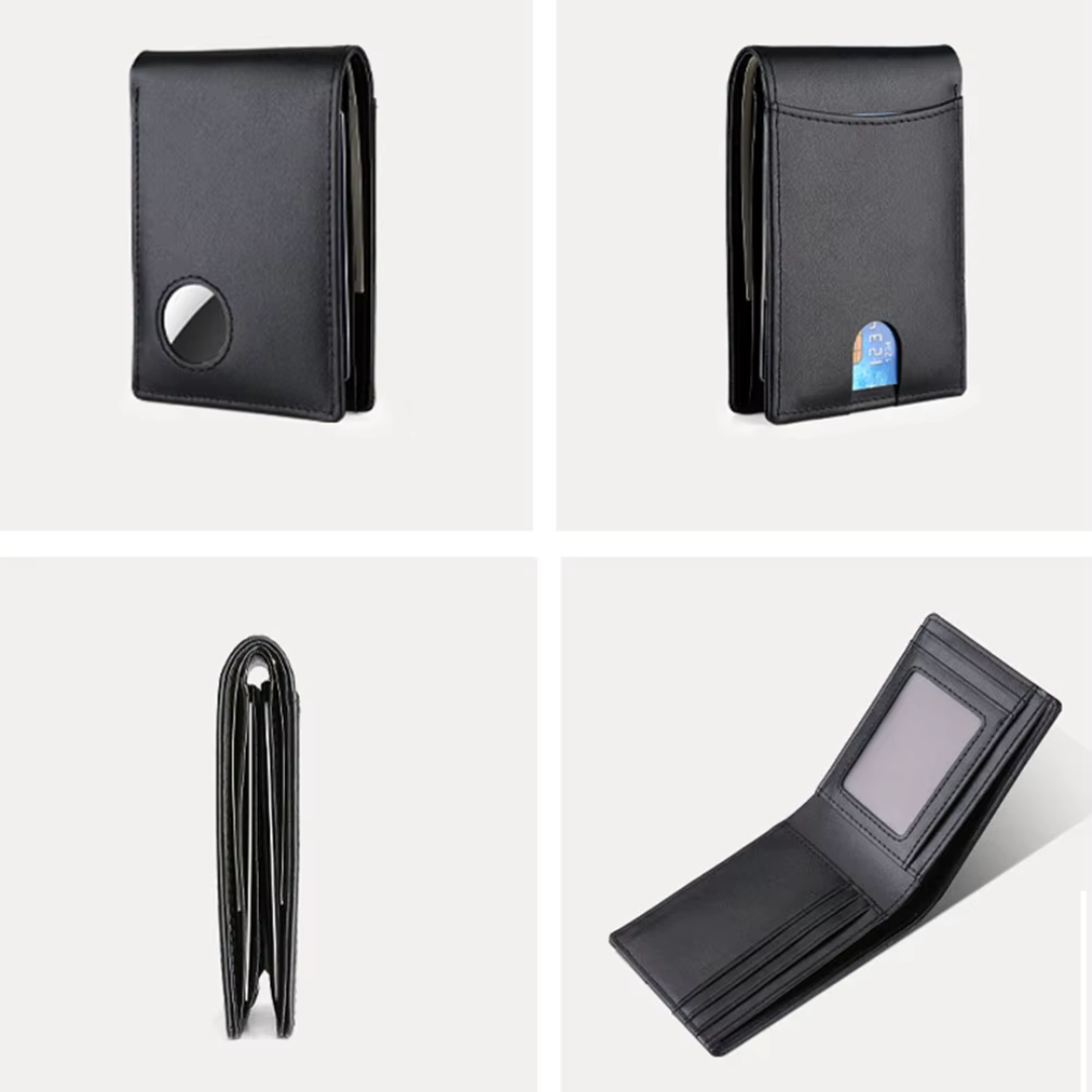 SecureWallet Svart | Stilren Herrplånbok med AirTag-plats