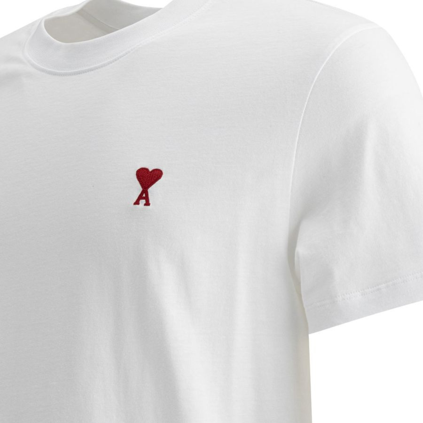 Basic T-shirt Vit Modern Fit | Unisex med Hög Rund Hals