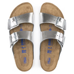 Arizona Natural Leather | Mjuk Fotbädd Metallic Silver