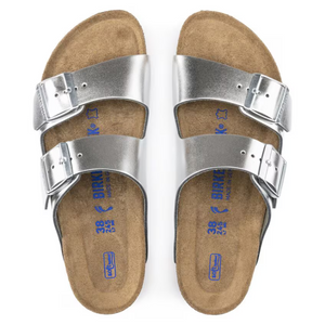 Arizona Natural Leather | Mjuk Fotbädd Metallic Silver