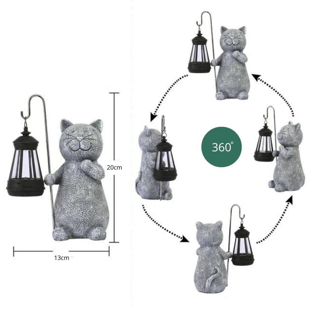 Kattlampa | Söt solbelysning för trädgården