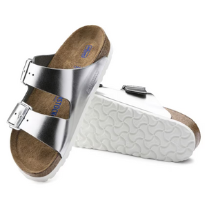 Arizona Natural Leather | Mjuk Fotbädd Metallic Silver