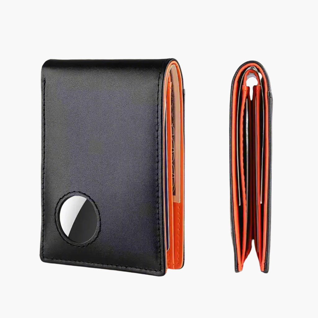 SecureWallet Orange | Stilren Herrplånbok med AirTag-plats