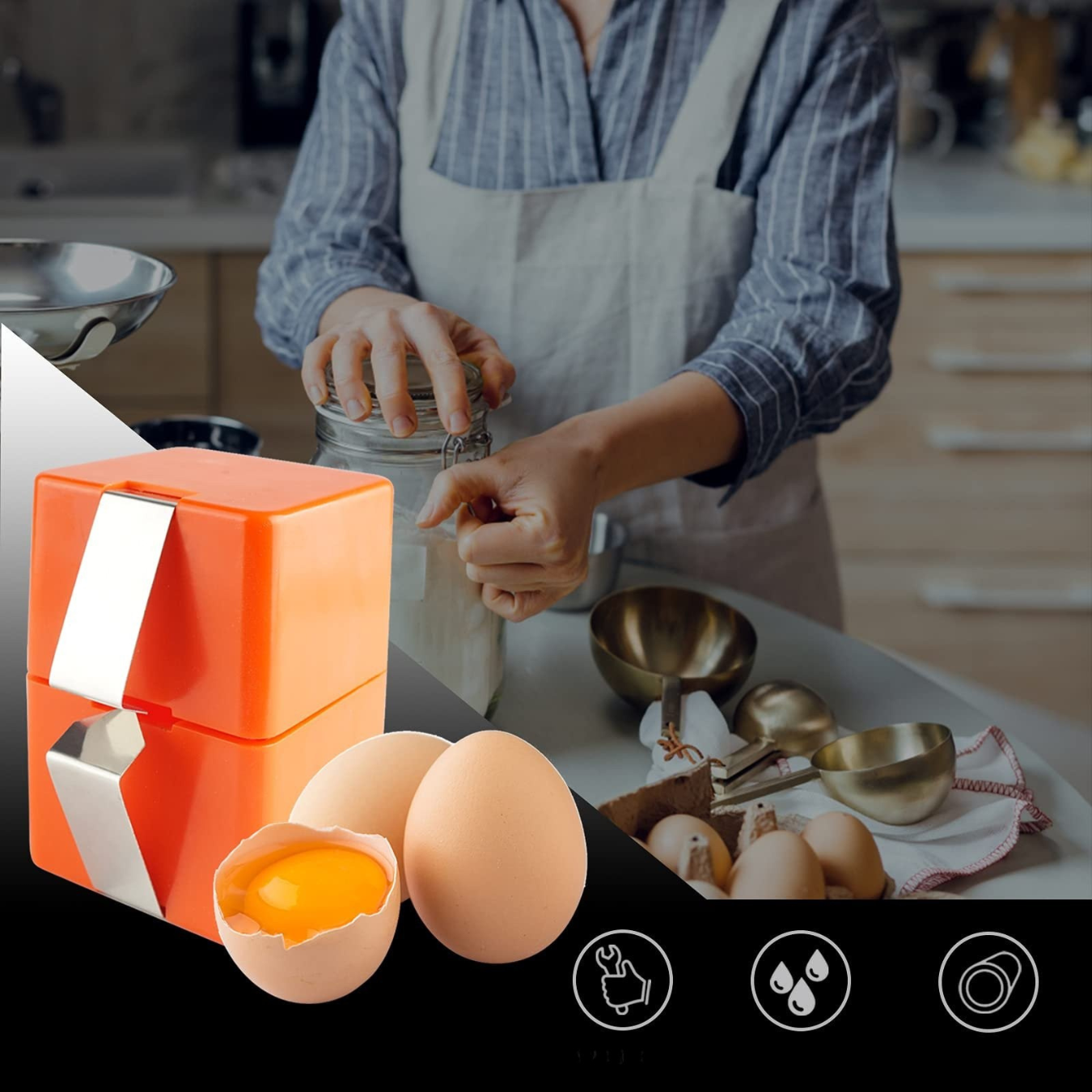 EasyEgg Enkel äggöppnare för köket | Äggöppnare i rostfritt stål för frukostägg eller bakning