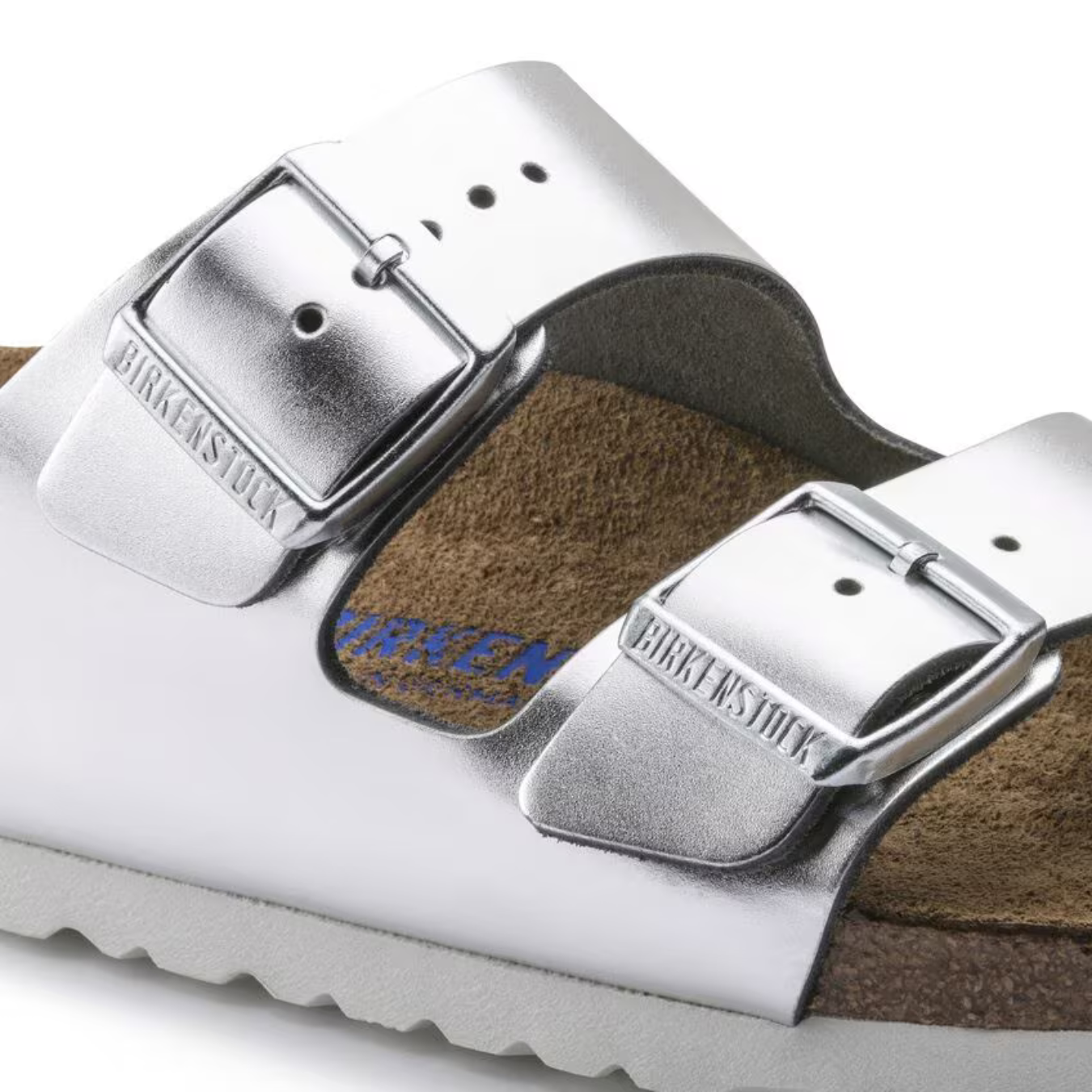 Arizona Natural Leather | Mjuk Fotbädd Metallic Silver