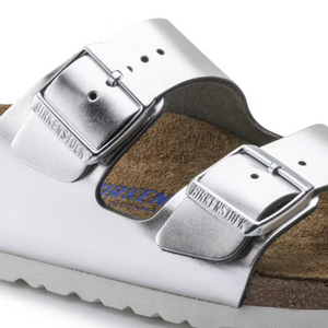 Arizona Natural Leather | Mjuk Fotbädd Metallic Silver