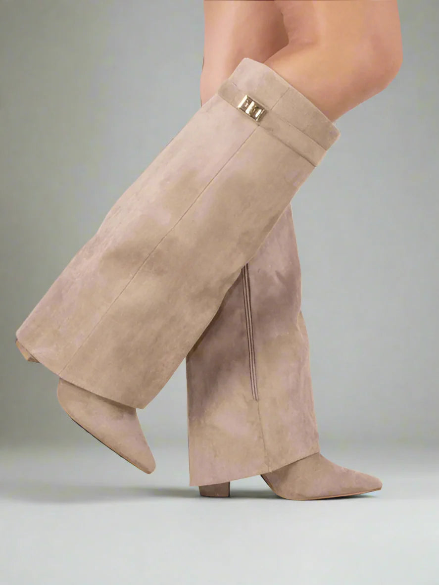 Mockastövlar för Dam Svart | Eleganta boots i Taupe