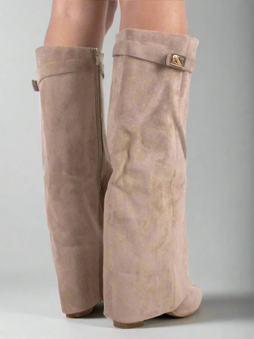 Mockastövlar för Dam Svart | Eleganta boots i Taupe