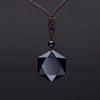 Hexagram amulet | Tibetan svart obsidian